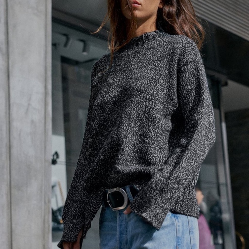 NWT Zara Asymmetrical Slit Hem Sweater - Picture 3 of 12